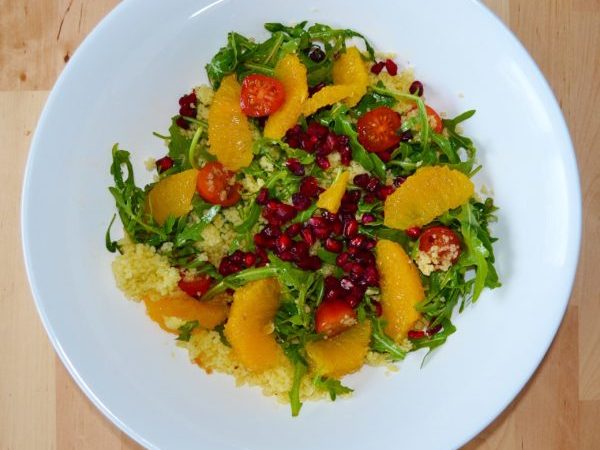 ENSALADA DE CUSCÚS, NARANJA Y GRANADA
