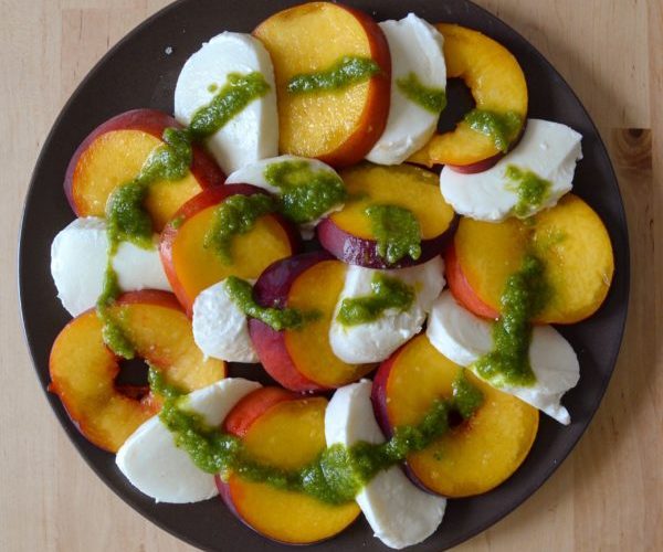Ensalada-capresse-de-melocotón