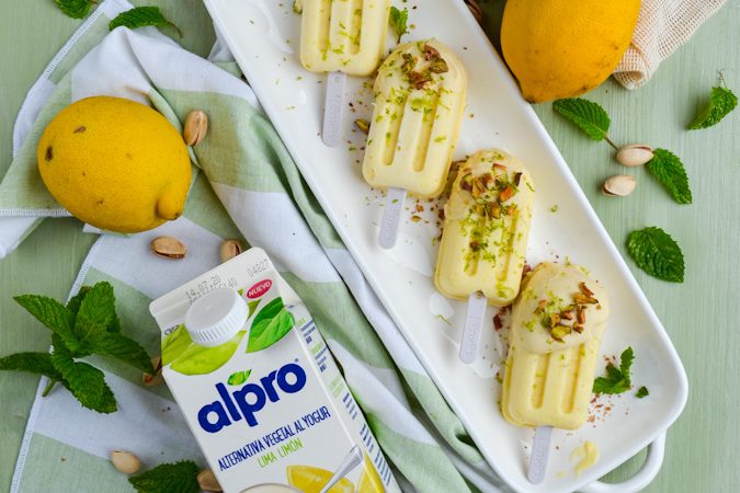 HELADITOS DE YOGUR VEGETAL DE LIMA LIMÓN Y MANGO