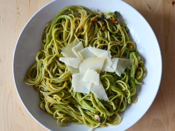 PASTA CON CREMA DE ESPINACAS