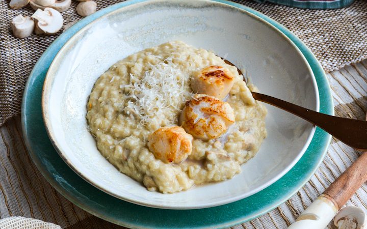 RISOTTO CON CHAMPIÑONES Y VIEIRAS