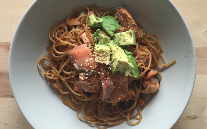 Salmón-con-pasta